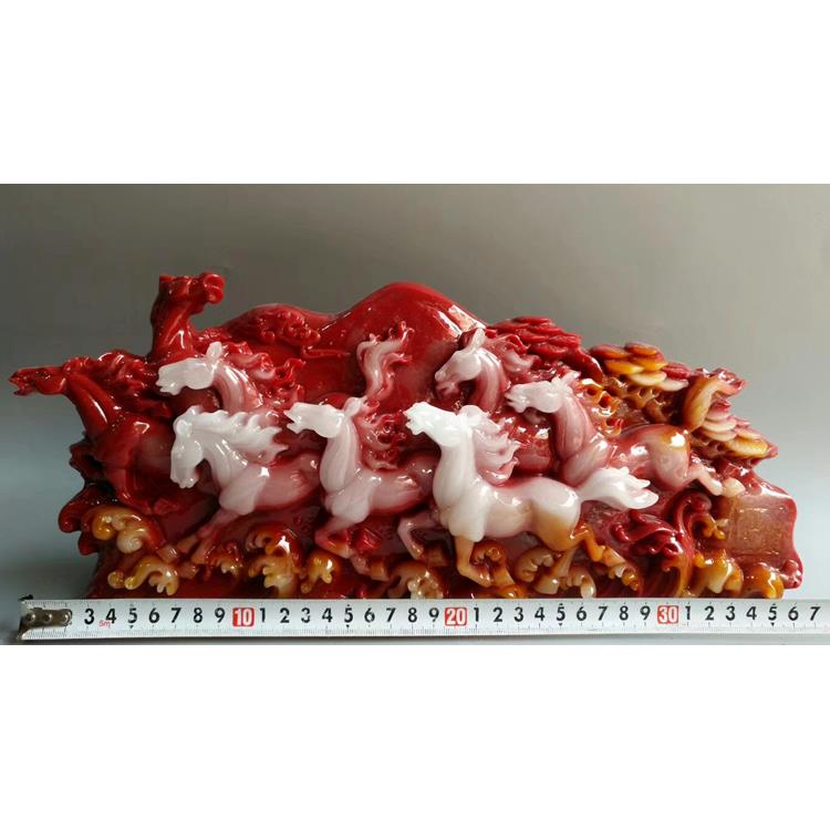 高档寿仿山石玉雕刻马摆件八石马图到成功礼品观赏奇石