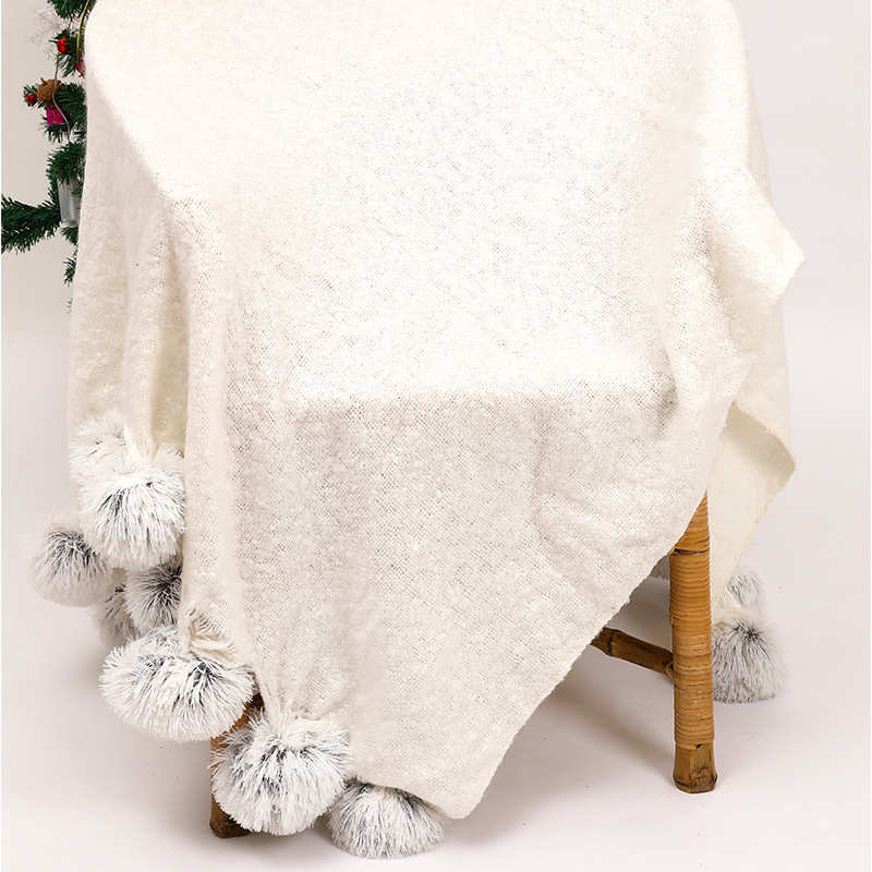 毯流苏毯样板间梭盖搭沙发现代床上椅子休闲毯毯软装客厅绒球织