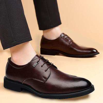 高档皮男士商季务正装真鞋春透气青年英皮伦软底新郎结婚西装皮鞋