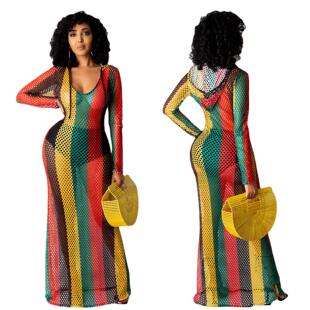 Long Crochet Beach Cover Up Robe De Plage Swimsuit Cover Up