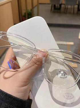 Light Frame Anti Blue Glasses Transparent Black Optical Glas
