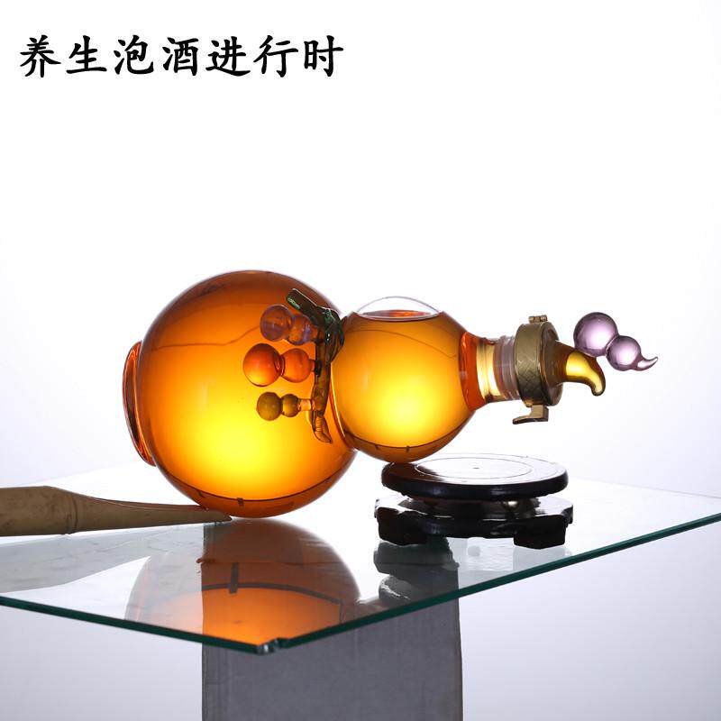 葫芦醒酒器工艺玻璃葫芦形酒瓶创意酒瓶玻璃泡酒瓶透明空酒瓶批发