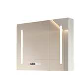 智能单独镜柜卫生间墙式 实木收纳梳妆镜浴室镜子带灯一体置物架