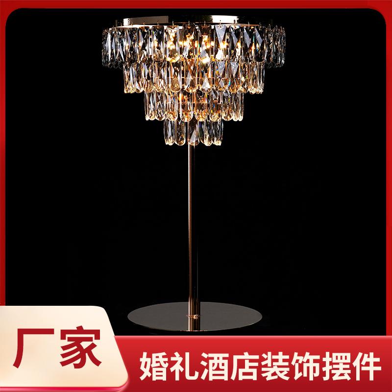 婚庆亚克力充电款冰条桌花器酒店婚礼堂发光水晶桌面摆件装饰道具