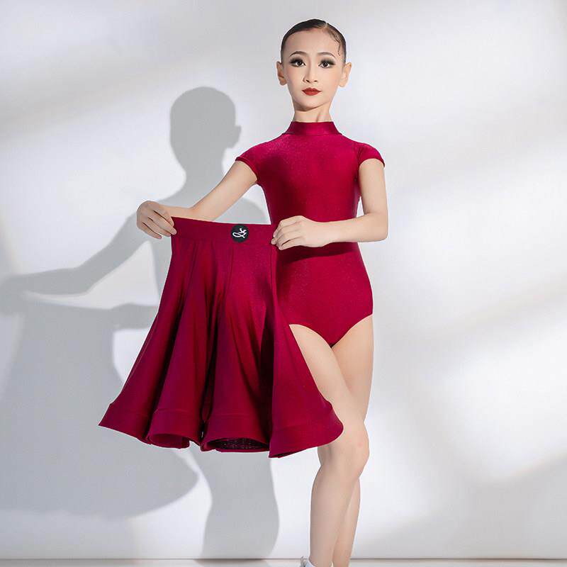 2026新款拉丁舞比赛服女童专业标准规定赛服短袖儿童拉丁舞蹈服