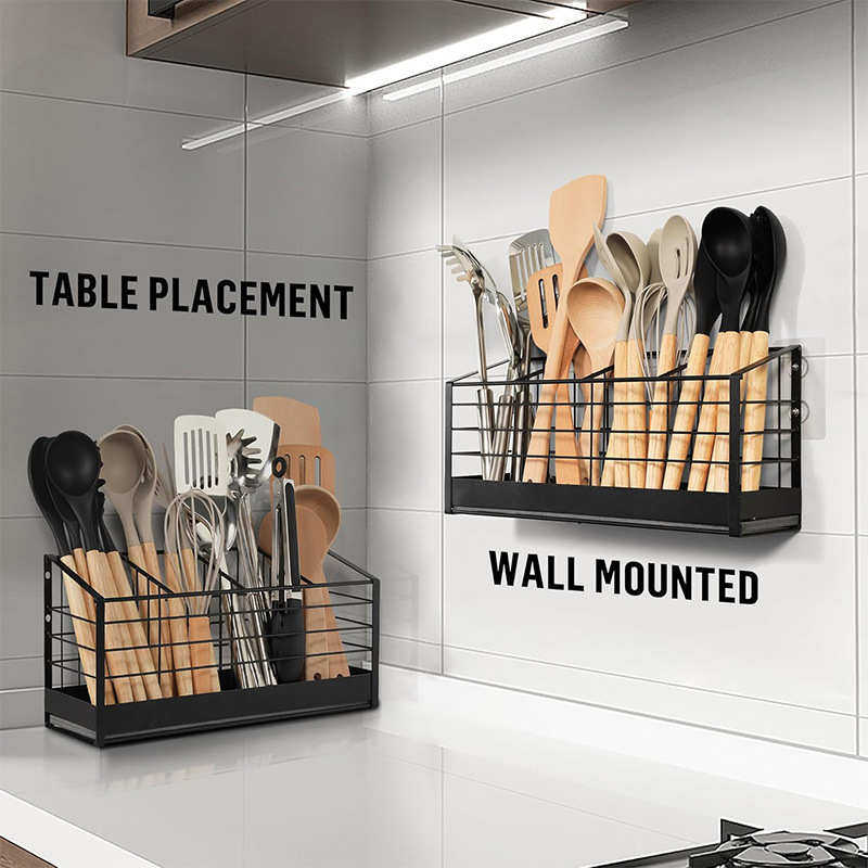 厨房收纳置物架壁挂式筷子架勺铲餐具沥水台面厨房整理架,厨房/烹饪用具,厨房抽屉置物架,淘宝优惠券,粉丝福利购,淘宝优惠卷