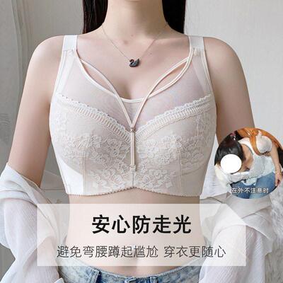 新款直销防走光内衣大胸显小夏季薄款全罩杯全包收副乳抹胸式显胸