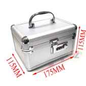 合 钱盒印章盒子 高档号小铝合金箱子密码 箱铝收纳箱盒印章箱密码