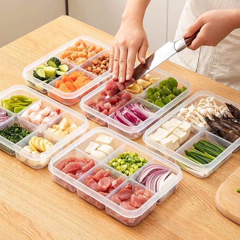 日本进口精工厨房一周备菜盒分格食品级保鲜盒葱姜蒜冰箱收纳盒