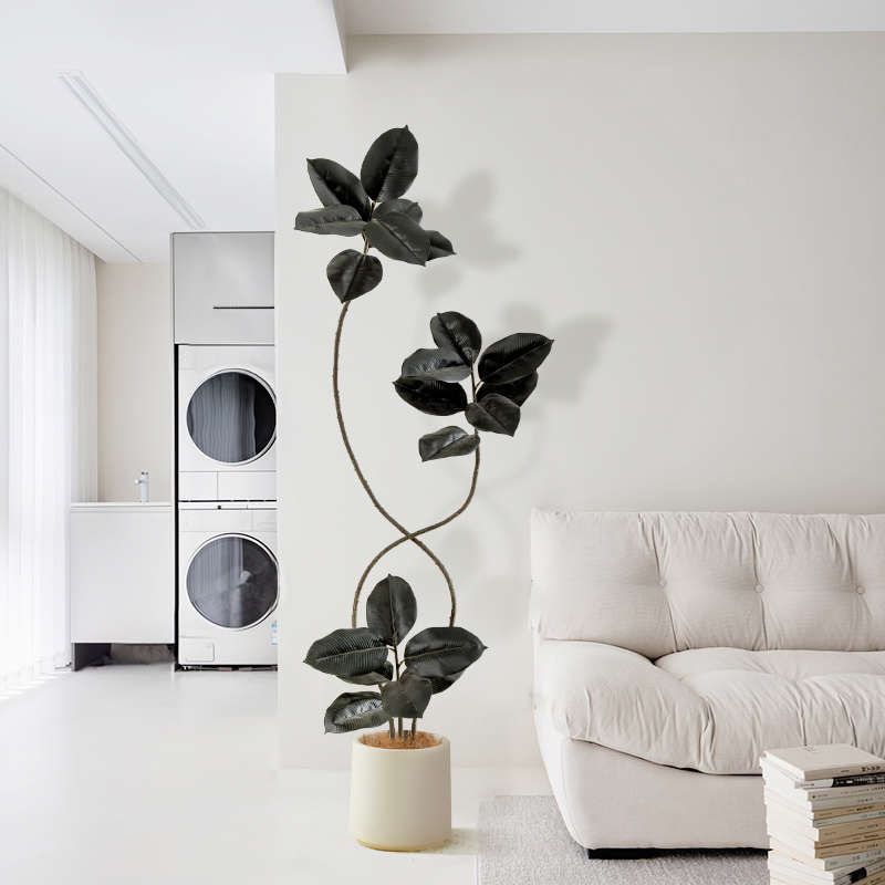 黑金刚仿真绿植高端轻奢室内电视柜装饰落地摆件仿生假植物橡皮树