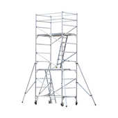 铝合金脚手架双宽75度爬梯脚手架稳固便携带轮移动爬梯