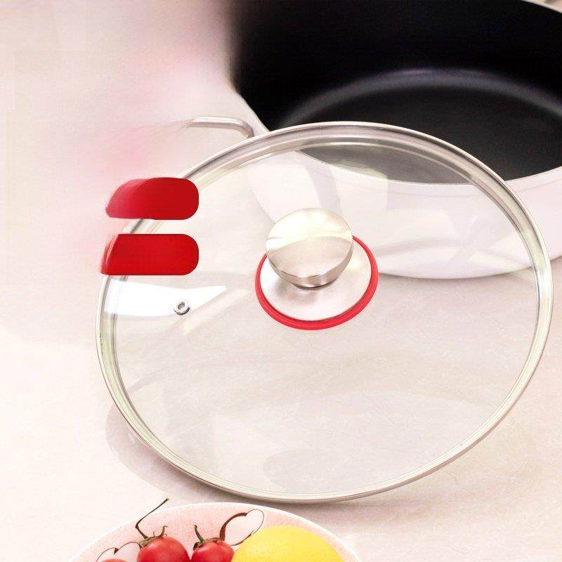 雪锅牛奶锅汤锅煎锅锅盖家用钢化玻璃防爆耐高温不锈钢盖16英寸,厨房/烹饪用具,锅盖,淘宝优惠券,粉丝福利购,淘宝优惠卷