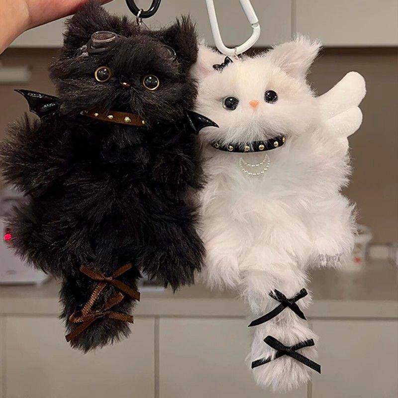 手工毛绒小猫diy材料包可爱卡通挂件手机链钥匙包包学生挂件挂饰