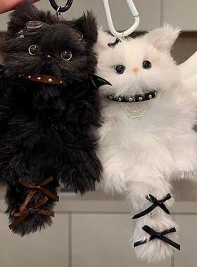 手工毛绒小猫diy材料包可爱卡通挂件手机链钥匙包包学生挂件挂饰