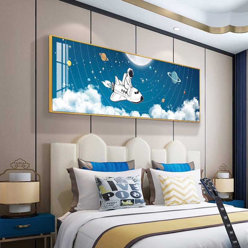 房卧室儿童晶瓷画床头画现代客厅简约装饰画男孩挂画女孩