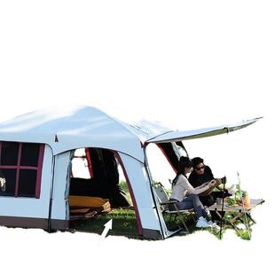 车尾帐篷su营v越过野户外野夜露装 DEQ营备全套防暴雨两室一厅拓展