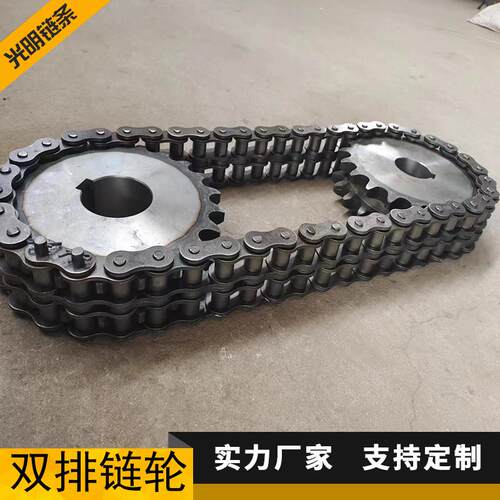 碳钢双排炼轮炼条非标定做08B10A12A16A20A24A工业机械传动齿轮