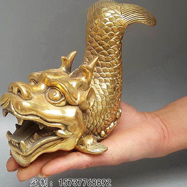 铜红龙 纯铜鸱吻年年有鱼 鸱吻鱼螭吻家居客厅工艺礼品摆饰装饰铜