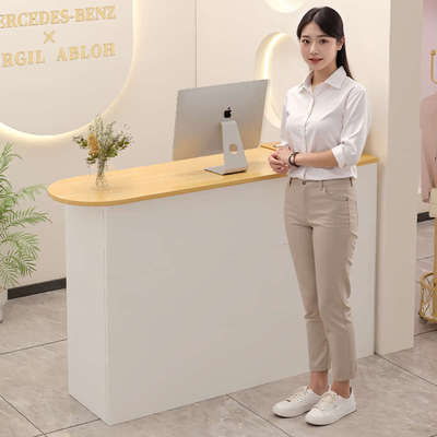 美容院吧台服装店收银台简约现代店铺小型前台接待台柜台桌子商用