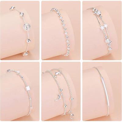 Lucky Bead Charm Bracelet For Women Chain Round Bangles Fash