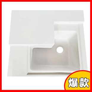 智慧石英石水龙头一体洗衣盆小户型带搓板定制双机叠加柜盆洗手盆