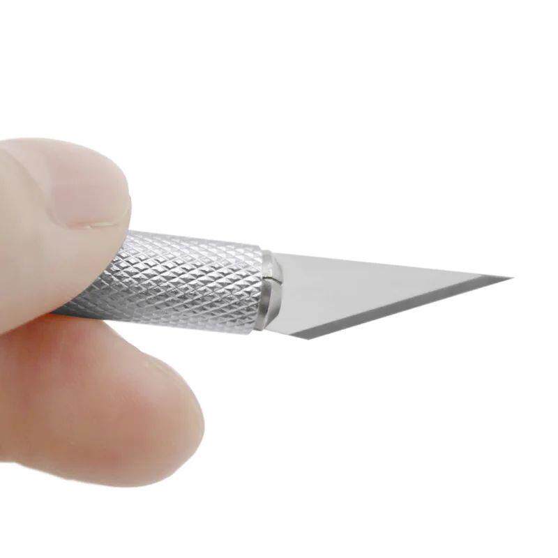1 Set Precision Hobby Knife Metal Handle With Blades For Art