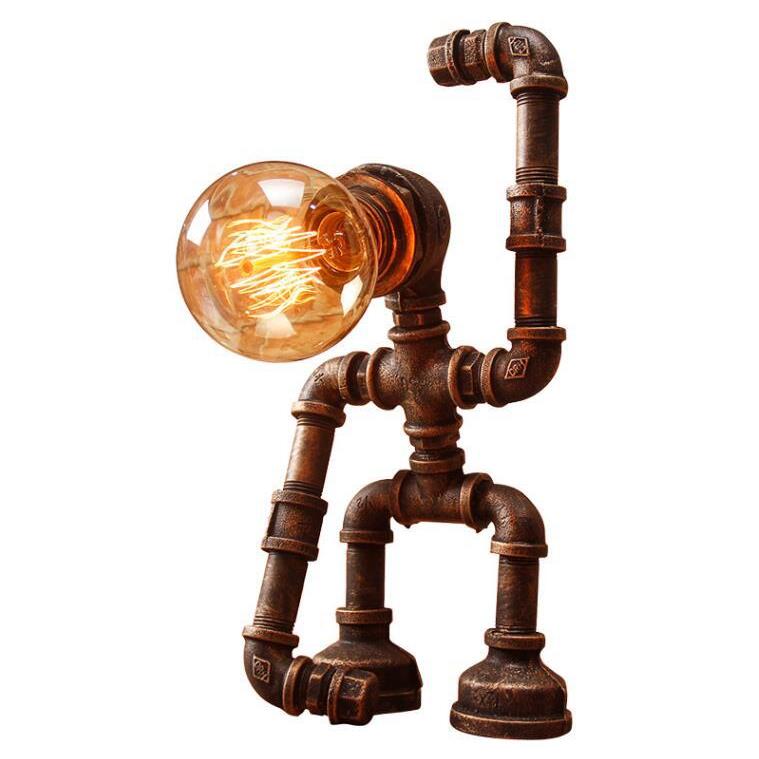 欧美复古铁艺工业可风简约创意酒机器E2010人水管调光小吧夜式灯