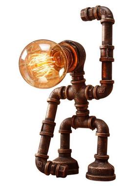 欧美复古铁艺工业可风简约创意酒机器E2010人水管调光小吧夜式灯