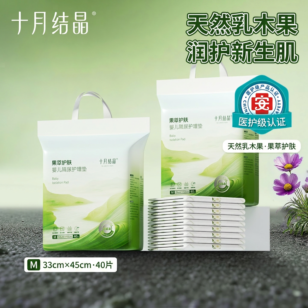十月结晶星钻隔尿垫婴儿一次性防水透气医护级认证姨妈垫护理垫