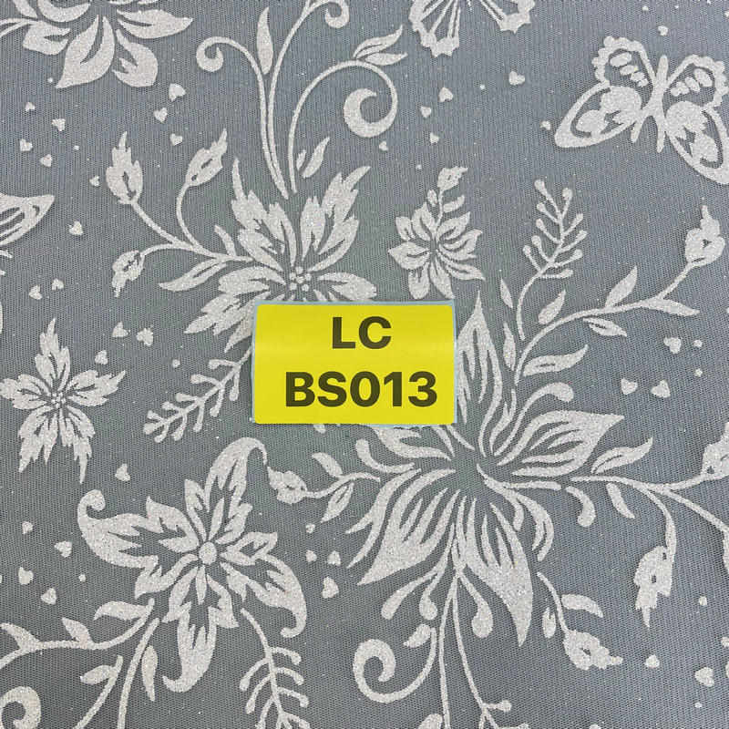 白纱系列LC-BS013花型款1Y起订 婚纱礼服面料 网纱 洒金片 喷金网
