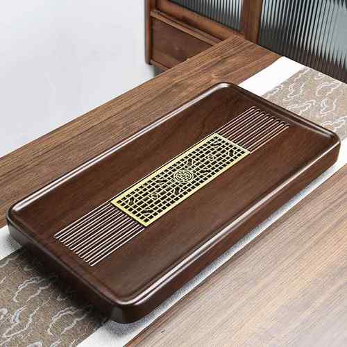 整块竹子茶盘茶台套装一体黑檀木纹家用茶盆实木茶具托盘竹制茶盘