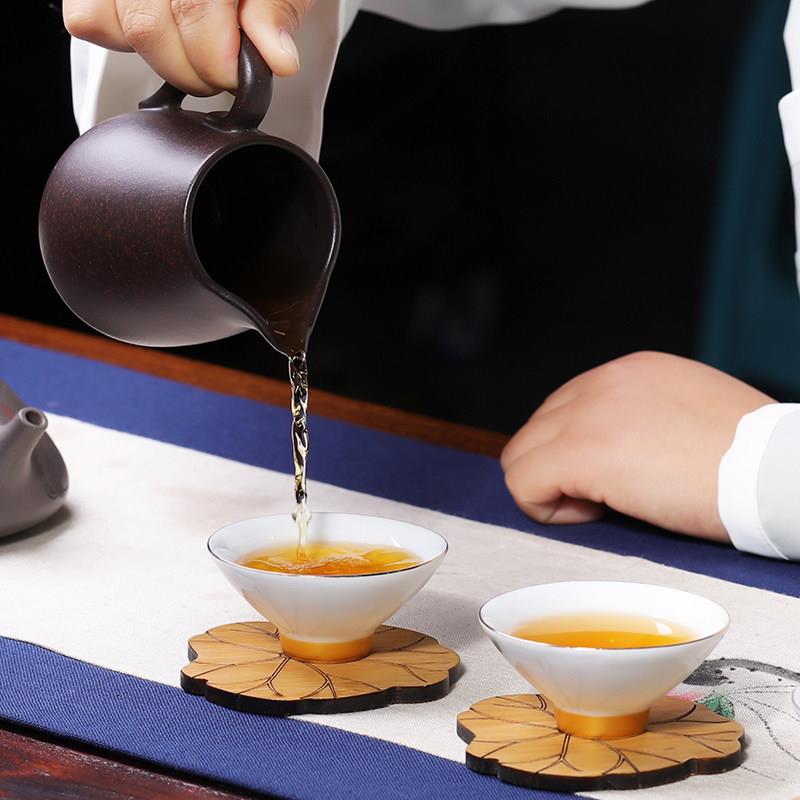 高档紫砂公道杯高级茶杯茶具配件茶器家用倒茶器公杯陶瓷耐热把手