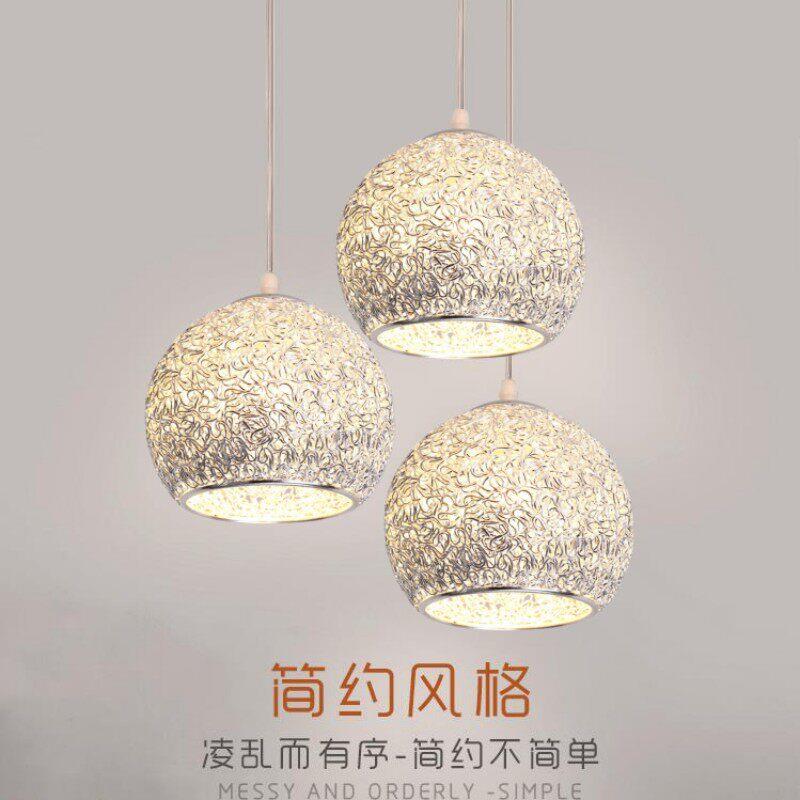现代简约铝材吊灯 三头LED餐吊灯适用于餐厅与吧台 过道灯选择