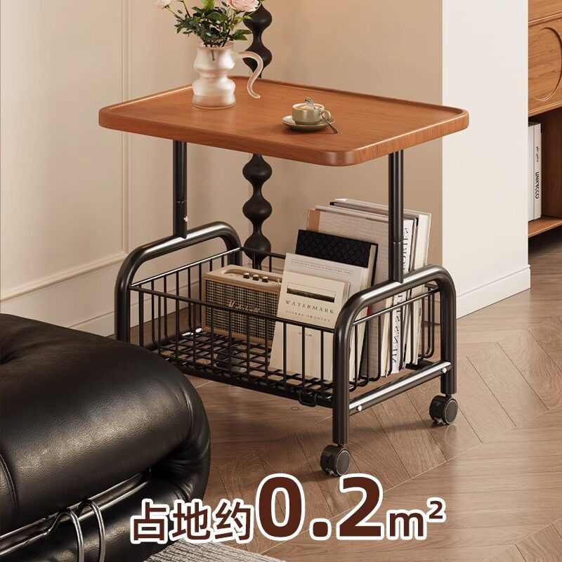 小推车边几可移动置物架沙发客厅带轮奶油风小茶几家用简易小桌子