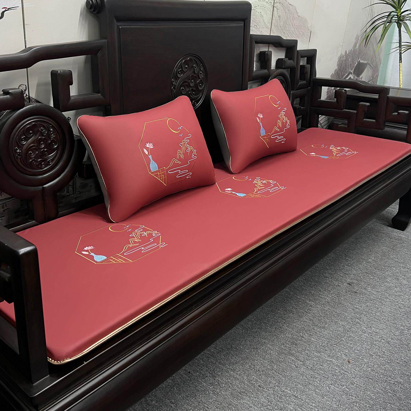 冬夏两用中式红木沙发坐垫防滑防水实木椅子茶椅垫子四季通用定制
