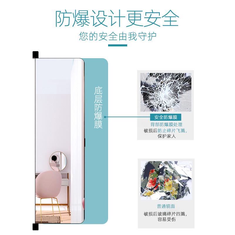 平开门衣柜镜对开隐形内装全身镜子推拉旋转试衣镜折叠伸缩穿衣镜