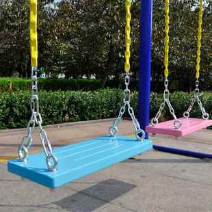 UUR铁链儿木人坐板秋千户外家用木板庭院童双装饰荡实秋千阳台包