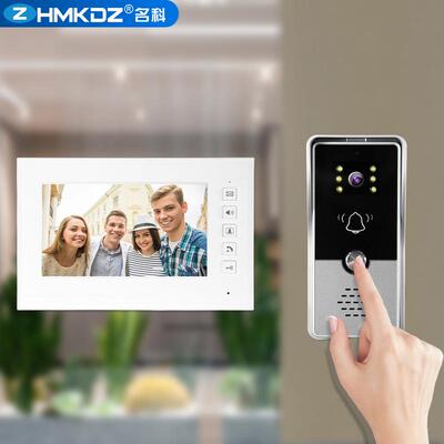 跨境爆款彩屏门铃带防水壳视频对讲一拖二可视门铃别墅监控室内机