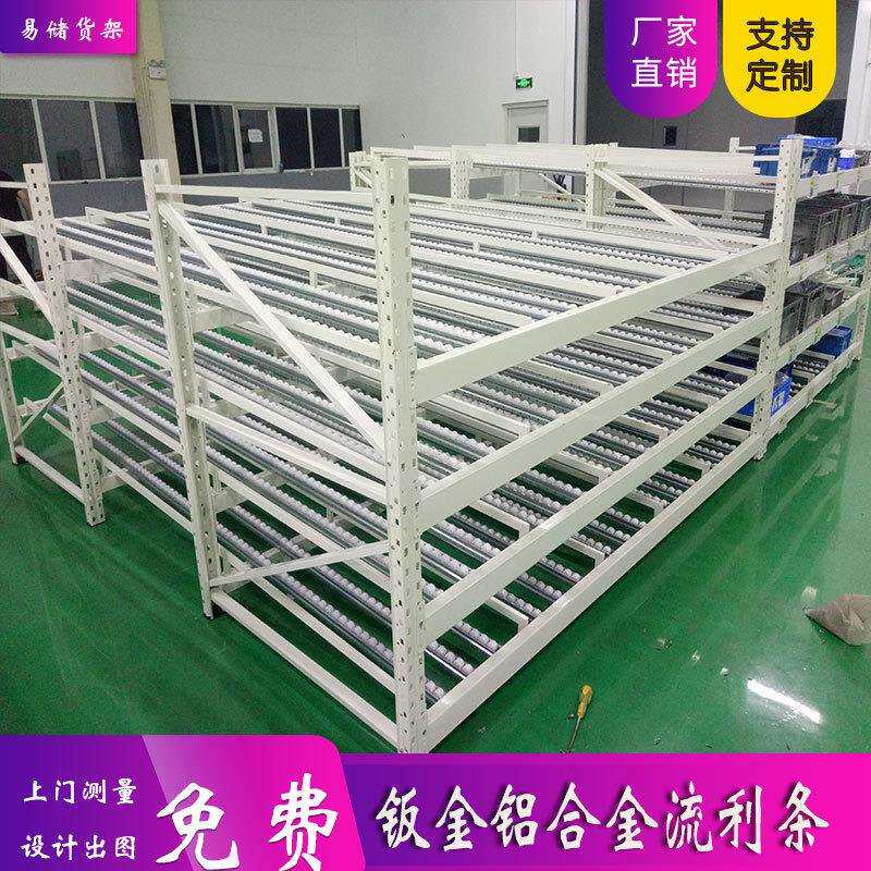 天津重型仓储流利条滑移式滚轮货架先进先出式流利条货架