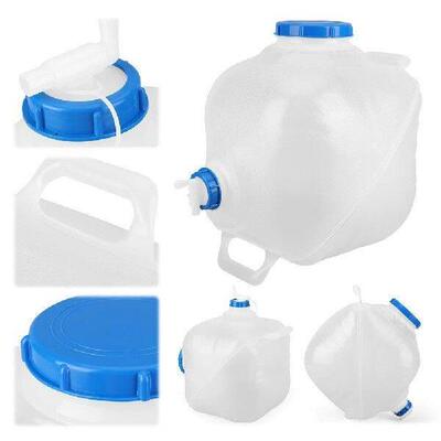 20L Drinking Water Canister with Lid & Tap Foldable Water