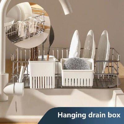 1PC Back Hanging Plastic Drainage Organizer Storage Basket