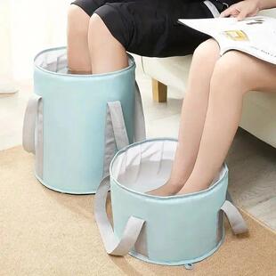 1pc Portable Collapsible Foot Bath Basin with Handles Perfec