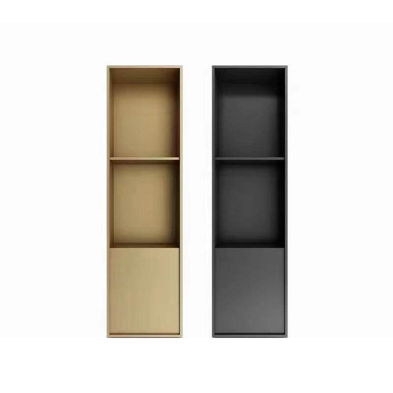 304不锈钢壁龛嵌入式卫生间拉丝黑钛置物架金属分层隔板柜储物柜