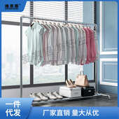 镀锌水管钢管挂衣架简易落地室内阳台双杆晒被架加厚晾衣架凉凌之