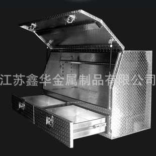 花纹板铝合金工具箱带抽屉 重汽皮卡铝合金工具箱