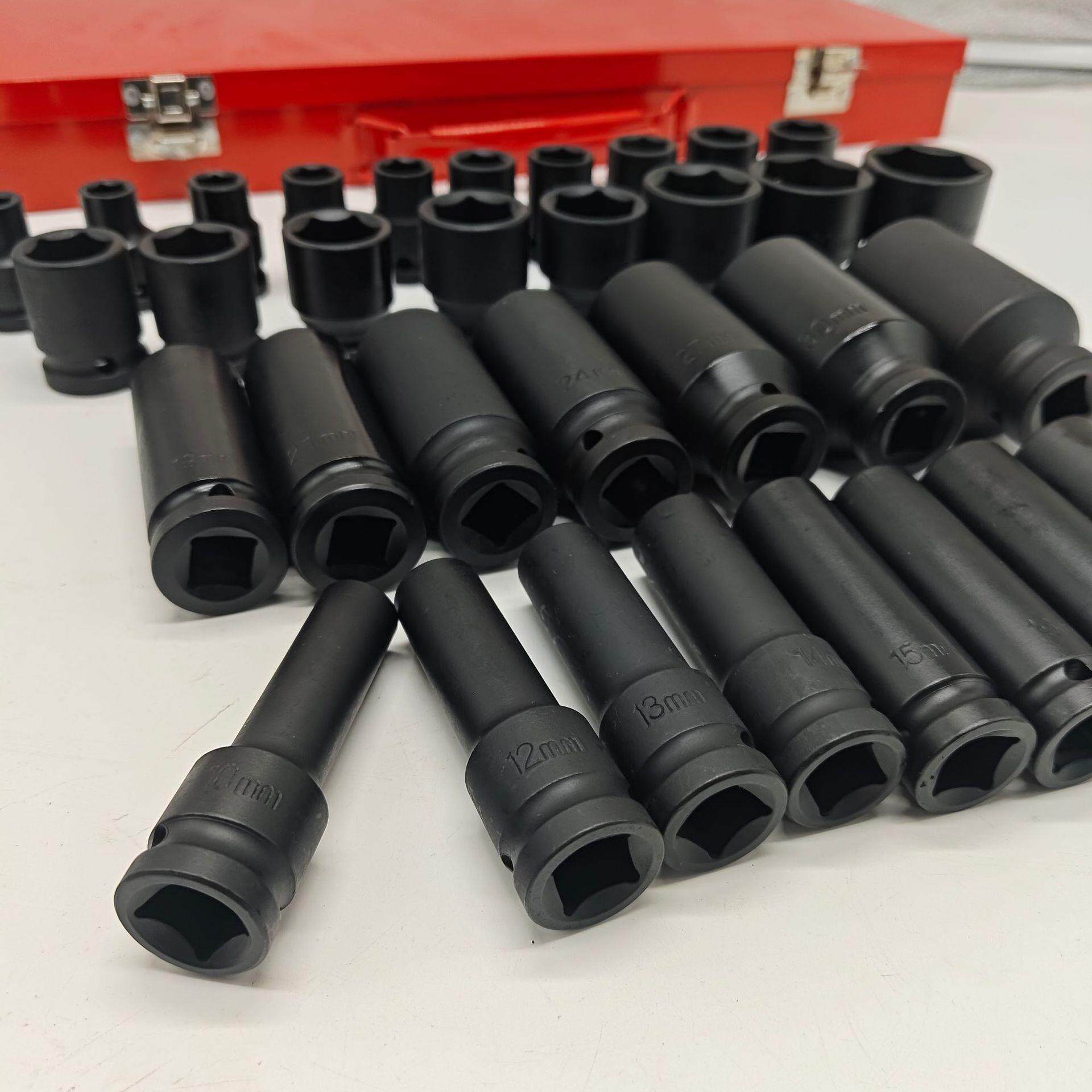 35件风炮六套筒1/2型加重469小厚加长旋具电动扳手角套筒工具套装