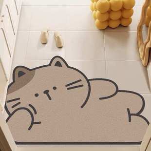 大懒猫异形地垫厂家批发入户门走廊玄关卡通猫咪刮土蹭土丝圈地垫