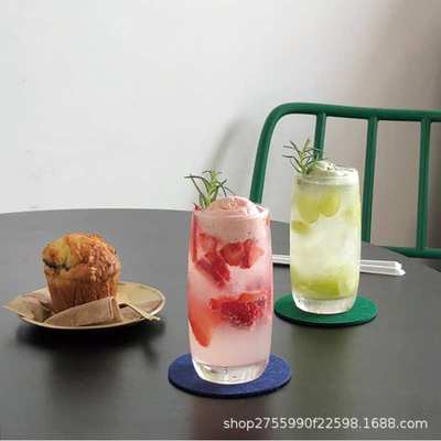 ins韩国U形玻璃杯冰美式咖啡杯冰拿铁杯 饮品杯果汁杯牛奶杯370ml