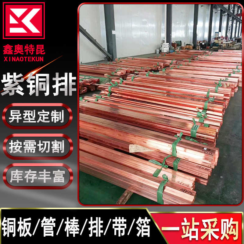 现货T2镀锡紫铜排  T2无氧紫铜排 电工机加工紫铜排 紫铜扁条