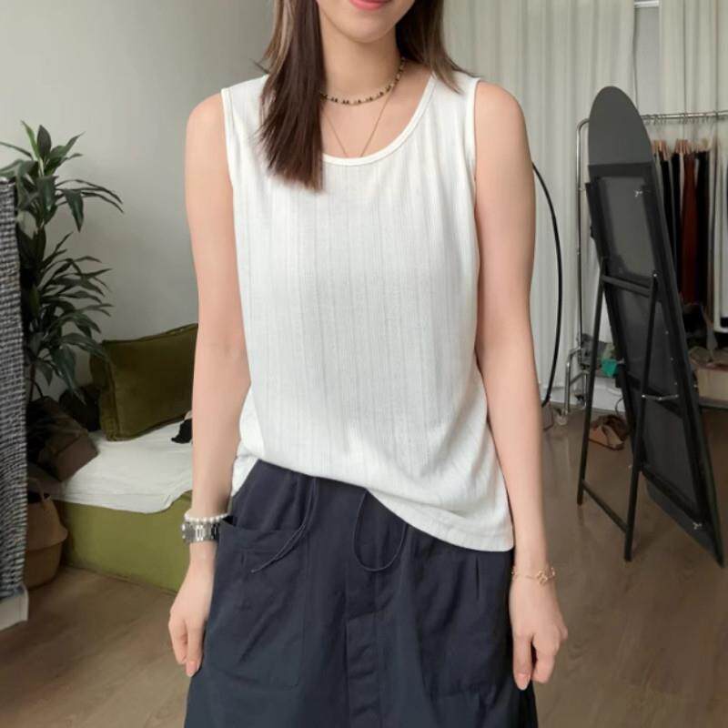 大尺码宽松休闲 打底无袖吊带背心女夏季新款胖mm圆领内搭外穿小